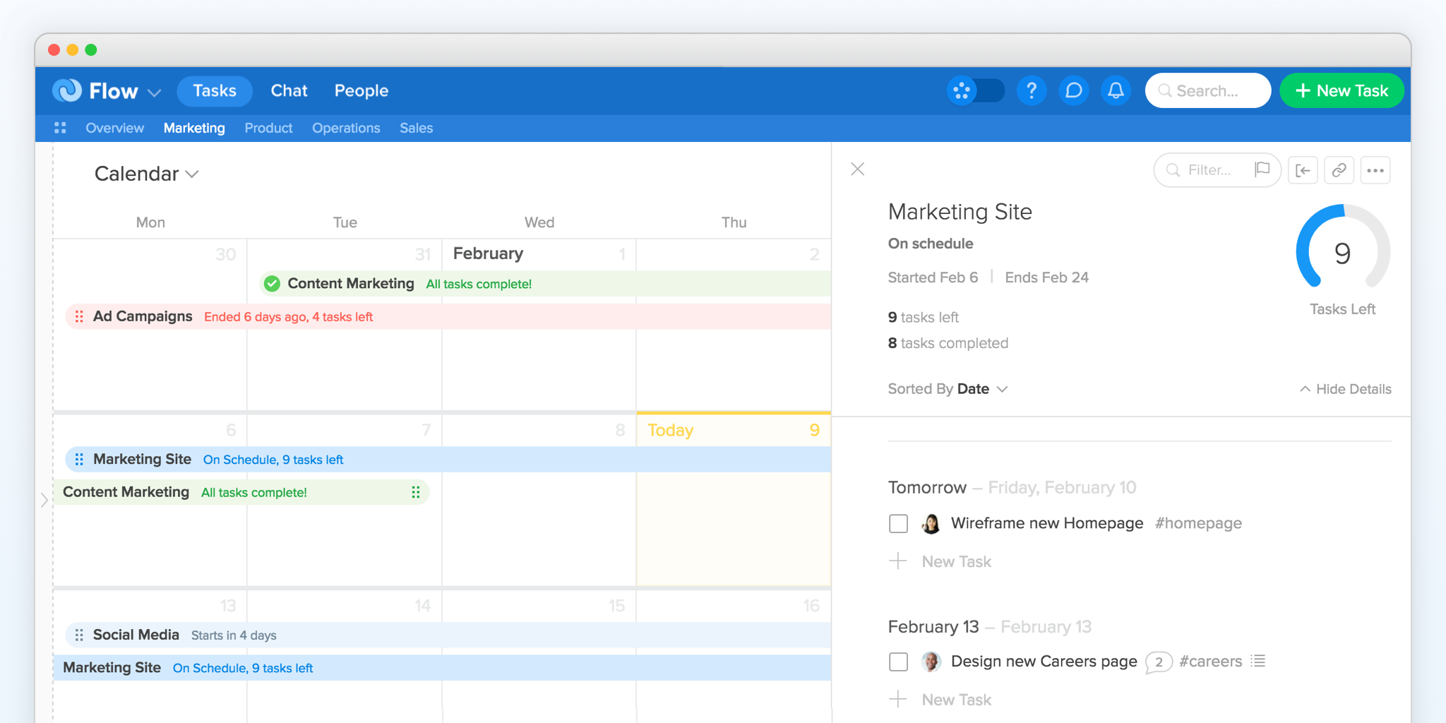 project planning calendar